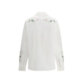 Baziszt White Cotton Pattern Shirt